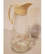 Vintage Log Cabin Syrup Dispenser Glass Eagle Pitcher Cottagecore Carafe... - $14.99