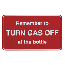  Adhesive Turn Off Gas Sticker Sign (100x60mm) - £21.55 GBP