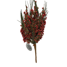 Midwest CBK Red &amp;Green  berry Branch Picks Lot of 10 NWT Floral Tree Trimmings - $32.62