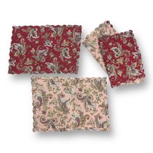 Williams Sonoma Placemats Lot Of 4 Spring Paisley French Country Cotton Quilted - £34.84 GBP