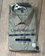 Croft &amp; Barrow Shirt Men's 18 1/2 -34/35  Button Up Long Sleeve Green No... - $26.70