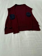 The Limited Women’s Red V-Neck Long Sleeves Patches Pullover Sweatshirt ... - $18.80
