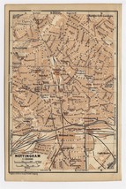 1906 Antique City Map Of Nottingham / East Midlands / England - £15.14 GBP