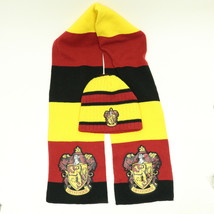 Harry Potter Gryffindor Scarf &amp; Cap Double Ply 2 Gryffindor Crests  60&quot; x 8&quot; - £13.03 GBP