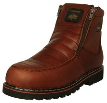 Mens Chedron Work Boot Genuine Leather Slip Resistant Zip Up Ankle High ... - $59.98