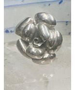 Rose ring big flower band size 7.75 sterling silver women girls - $840.31 MXN