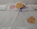 Baby Ganz Tan White sheep baby lamb Security Blanket Bless This Child he... - $25.98