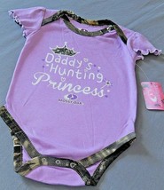 Mossy Oak Camo Bodysuit Baby GIRLS Size 0-3 Months Infant Purple NEW 1 pc Outfit - £11.54 GBP
