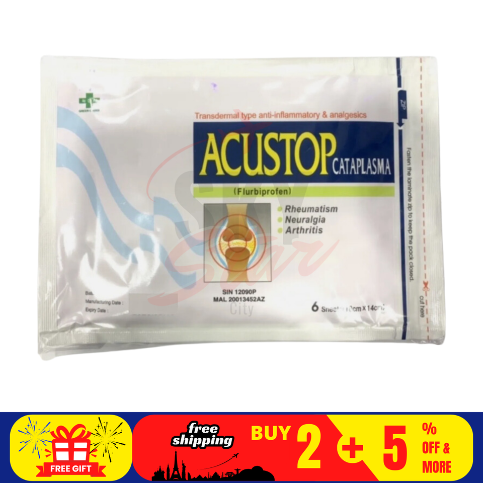 1 Pack Acustop Cataplasma Plaster Analgesic Release Body Shoulder Joint - $23.56
