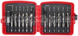 13pc Combination Drill &amp; Tap Bit Set w/ Quick Change Adapter 1/4&quot; Hex Shank - £51.79 GBP