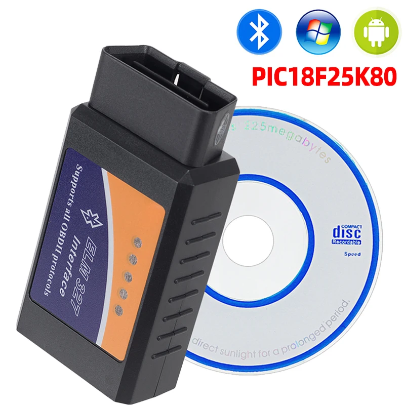 ELM327 Bluetooth V1.5 PIC18f25k80 Chip Diagnostic tool J1850 elm 327 V 1.5 for O - $68.12