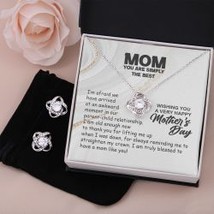 Mom You Are The Best Love Knot Necklace with Earrings Message Gift Card - £55.78 GBP
