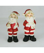 Vintage Pair Of Santas Figural Salt And Pepper Shakers  - £11.76 GBP