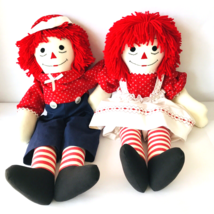 Raggedy Ann &amp; Andy Dolls Handmade 24&quot; Beautiful Clothes Embroidered Apron - £26.82 GBP
