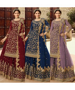 Punjabi Salwar Suit Indian Net Embroidery Wedding Party fashion dress(XS... - £43.44 GBP+