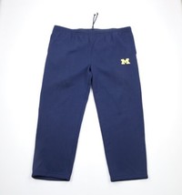 Vintage Mens 2XL XXL Distressed University of Michigan Wide Leg Sweatpants Blue - £38.25 GBP