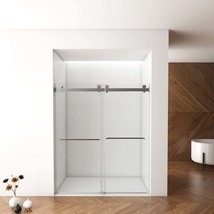 Frameless Shower Door 56-60&quot;W x 76&quot;H Double Sliding - £515.99 GBP