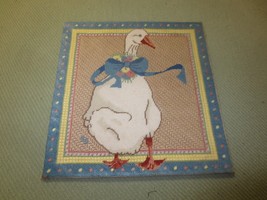  Completed Mounted GOOSE Needlepoint - 14&quot; x 14 1/2&quot; - £11.94 GBP