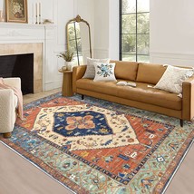 Bsmathom Boho Vintage Area Rug, Non-Slip Oriental Rugs Floor Carpet,, 4X6Ft - £44.82 GBP