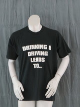 Vintage Graphic T-shirt - Drinking and Driving Leads to a Dead End Sadd -Mens XL - £38.54 GBP