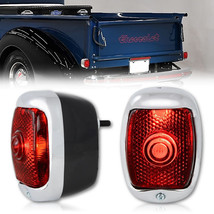 6v Red Tail Light Lens &amp; Black Housing Assembly Pair for 1940-53 Chevy GMC Truck - £51.87 GBP