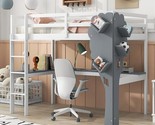 Twin Size Loft Bed With L-Shaped Desk,Tree Shape Bookcase And Charging S... - $594.99