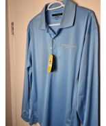 Men&#39;s L Greg Norman Play Dry Long Sleeve Golf Polo Blue - $363.54 MXN