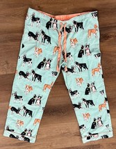 Nick &amp; Nora Women&#39;s XXL Mint French Bulldog Flannel Pajama Bottoms Frenchie Dogs - £23.18 GBP