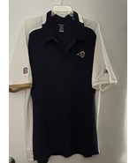 Reebok Men&#39;s NFL  Rams SS Embroidered Blue Tan Polo Shirt Size XL - $258.53 MXN