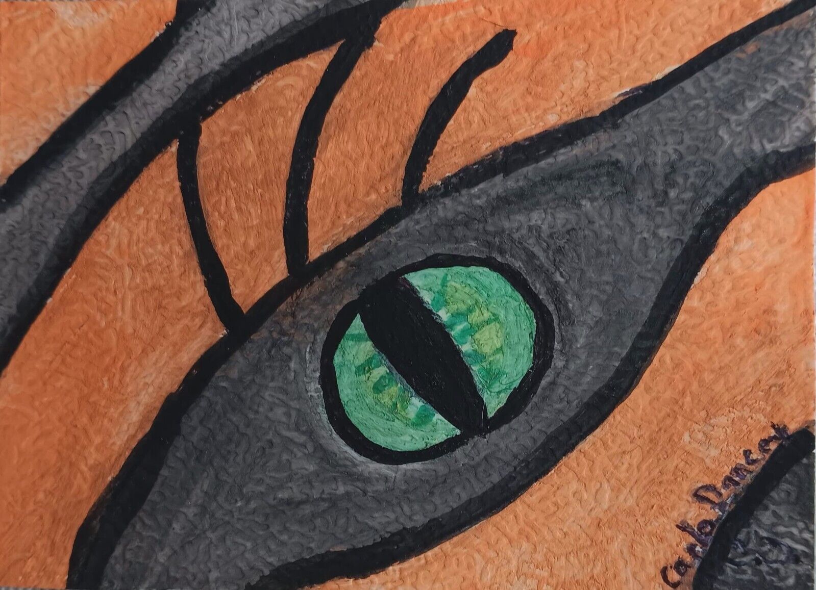 ACEO Original Tiger Eye Acrylic Painting Tigers ATC Collectible Miniatur... - $1.82