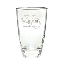  Seagram&#39;s Canadian Whisky Collectible Clear Rock Glass 8 oz Gold Rim Vi... - $11.85