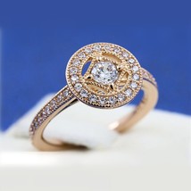 2018 Autumn Release Rose Gold Vintage Allure Rings Clear CZ Sweet Elegant Ring - $17.80