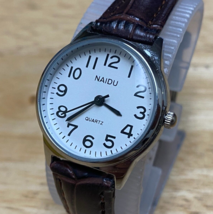 Naidu Lady Silver Tone White Dial Analog Quartz Watch~New Battery - £11.26 GBP