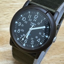 Timex Military Field Quartz Watch Unisex Brown Resin Nylon Analog New Battery - $26.59