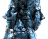Post-Modern Multi-Face Tall Blue Sculpture Planter attributed to Olivia ... - $890.01
