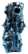 Post-Modern Multi-Face Tall Blue Sculpture Planter attributed to Olivia Beens - £697.49 GBP