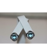 DAVID YURMAN 7mm Blue Topaz 925 Sterling Silver Infinity Stud Earrings - £195.16 GBP