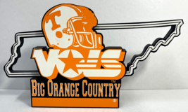 TENNESSEE VOLUNTEERS BIG ORANGE LICENSED SHELIA&#39;S NCAA FOOTBALL WOOD PLA... - $24.99