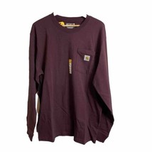 Carhartt Long Sleeve Pocket T Shirt Mens  Medium Burgundy Loose Fit PULL... - $22.34