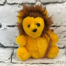 Vintage Union Toy Lion 6&quot; Plush Golden Brown Sitting Styrofoam Pellet Ca... - $11.88