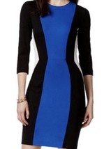 Bar III Cobalt Royal Blue Black White Geo Diamond Bodycon Dress Size Medium - £13.25 GBP