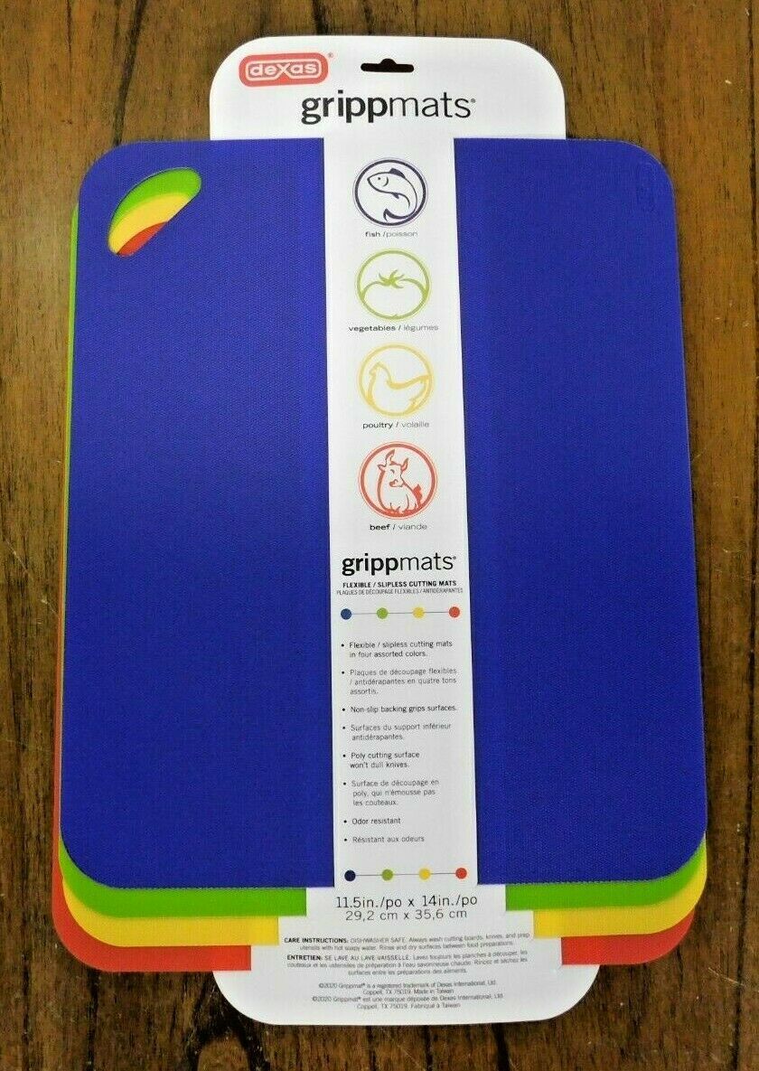 Dexas GrippMats Grip Mat Flexible Cutting Boards 14" x 11.5" - 4 pack