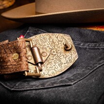 Arkansas Genuine Snake Skin Western Belt Brown image 7