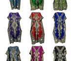 Women Kaftan Long Dress Hippy Boho Maxi Tunic Dress Plus Size Assorted S... - $98.98