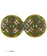c1940&#39;s Deep carved Green bakelite belt buckle set - £190.79 GBP