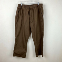 Haband Casual Joe Mens Brown Cotton Blend Pants Size 44/S Elastic Waist Comfort - £14.02 GBP