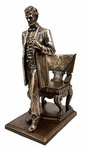 Ebros President Abraham Lincoln Standing By Eagle Chair Historical Figurine 9&quot;H - £41.81 GBP