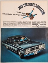 1966 Print Ad Dodge Coronet 500 SE Four Door Sedans Pretty Lady Behind Wheel - £15.98 GBP