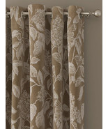 Floral Brown Linen Blackout Curtains With Grommet Header - Set of 2 Curt... - £22.35 GBP+
