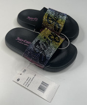 juicy couture NWOB toddler 7M black jewled rainbow slip on sandals sf - £13.95 GBP